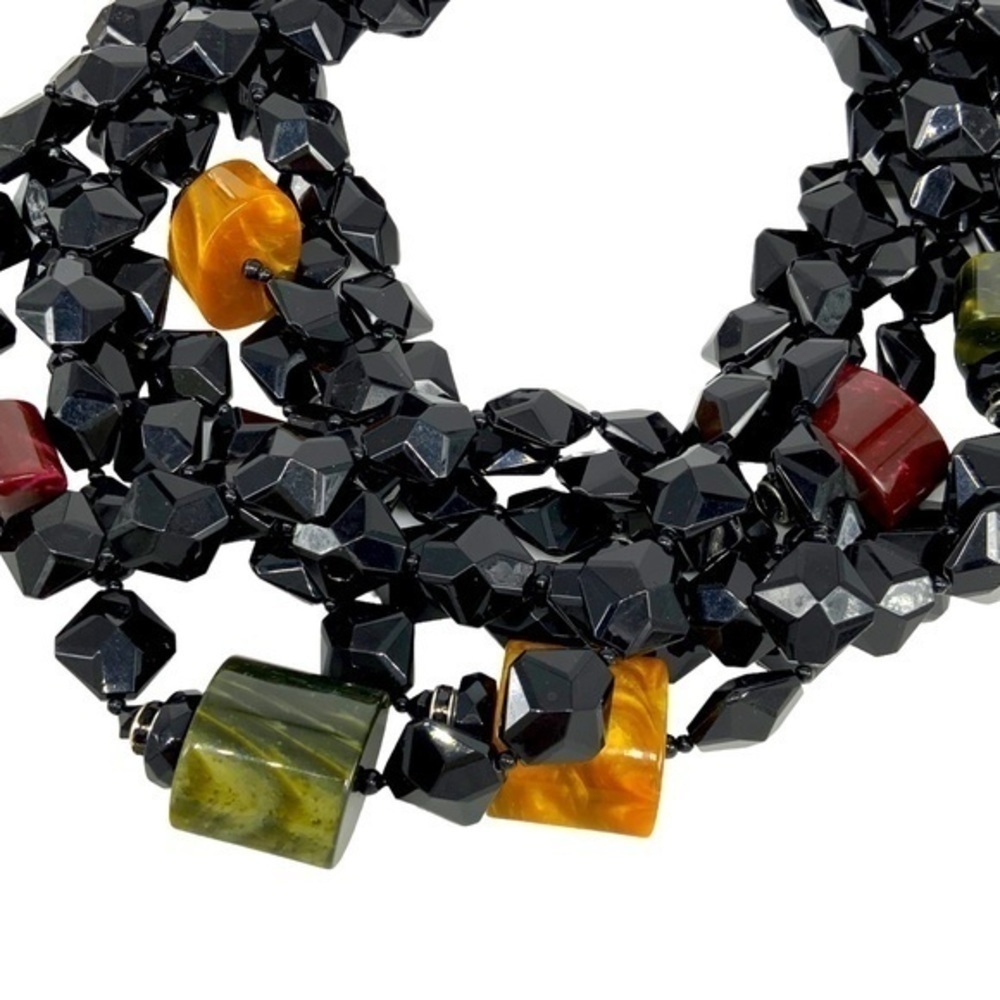 Amazing Layered Black Beaded Statement Necklace - image 1